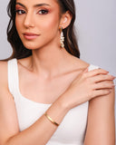 Bracelete Riscado Texturizado 5 mm Banhado a Ouro 18K