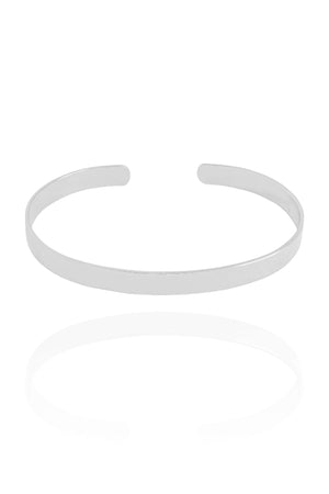 Bracelete Liso 5 mm Ródio Branco