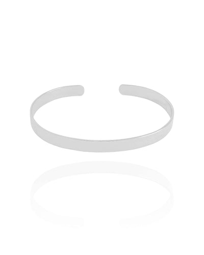 Bracelete Liso Flat 5 mm Ródio Branco