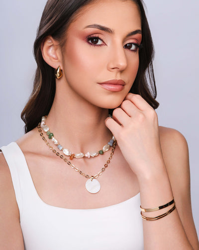 Bracelete Liso Flat Dois Filetes 6 mm Banhado a Ouro 18K