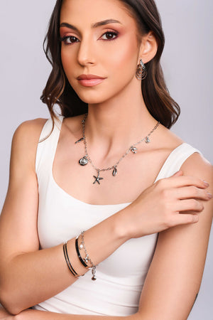 Bracelete Dois Filetes Lisos 6 mm Ródio Branco