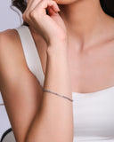 Pulseira Riviera Ametista 2 mm Ródio Branco