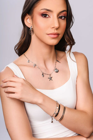 Pulseira Elos Ovais Marítimo Ródio Branco