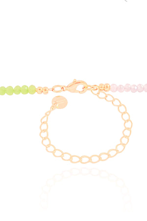 Choker Cristais Coloridos Concha Banhado a Ouro 18K