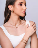 Choker Cristais Coloridos Estrela do Mar Banhada a Ouro 18K