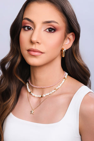 Choker Cristais Rosas 3 mm Banhado a Ouro 18K