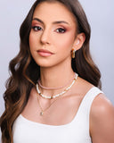 Choker Cristais Rosas 3 mm Banhado a Ouro 18K