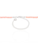 Choker Cristais Rosas 3 mm Ródio Branco