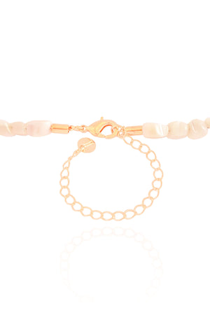 Choker Madrepérolas Quadrados Lisos Banhado a Ouro 18K