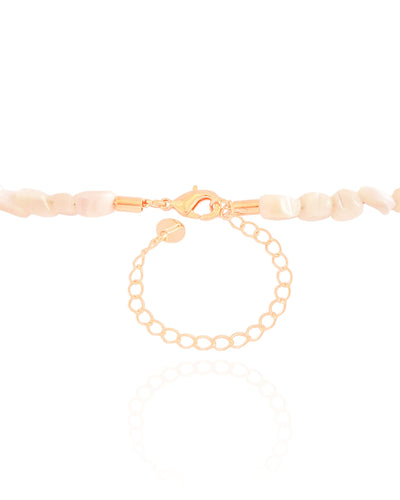 Choker Madrepérolas Quadrados Lisos Banhado a Ouro 18K