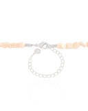 Choker Madrepérolas Quadrados Lisos Ródio Branco