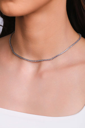 Choker Riviera Ametista 2 mm Ródio Branco