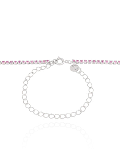 Choker Riviera Ametista 2 mm Ródio Branco - 32 cm