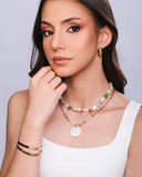 Choker Colorida Pérolas Barrocas Banhado a Ouro 18K