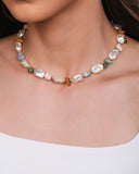 Choker Colorida Pérolas Barrocas Banhado a Ouro 18K