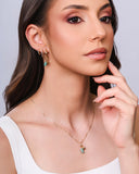 Gargantilha Veneziana Pingente Barroco Verde Jade Banhado a Ouro 18K ? 45 cm