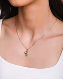 Gargantilha Veneziana Pingente Barroco Verde Jade Banhado a Ouro 18K ? 45 cm