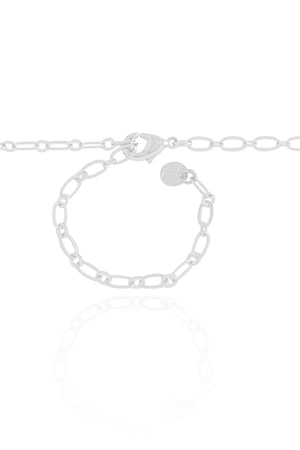 Gargantilha Elos Pingentes Marítimos Ródio Branco - 50 cm