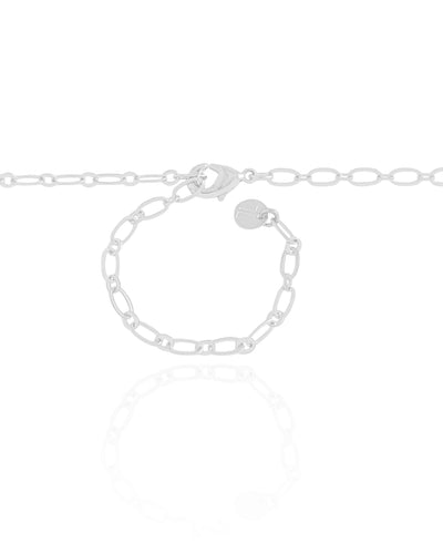 Colar Elos Pingentes Marítimos Ródio Branco - 50 cm
