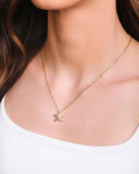 Gargantilha Elos Estrela do Mar Cravejada Cristal 1.3 cm Banhado a Ouro 18K - 45 cm