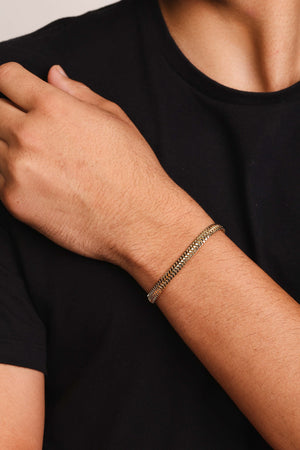 Pulseira Masculina Lacraia 6 mm Banhado a Ouro 18K