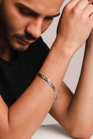 Pulseira Masculina Grumet 6 mm Ródio Branco