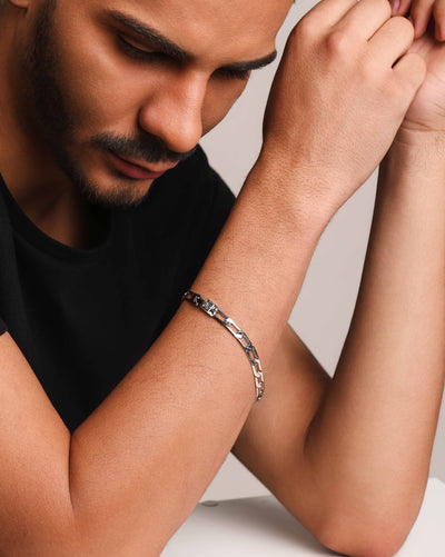 Pulseira Masculina Grumet 6 mm Ródio Branco