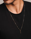 Gargantilha Masculina Palito Liso 2.5 cm Banhado a Ouro 18K - 70 cm