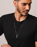 Gargantilha Masculina Palito Liso 2.5 cm Ródio Branco - 70 cm