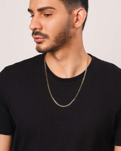 Colar Masculino Grumet 4 mm Banhado a Ouro 18K - 60 cm