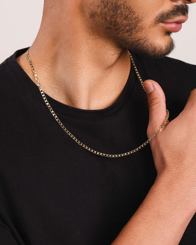 Colar Masculino Grumet 4 mm Banhado a Ouro 18K - 60 cm