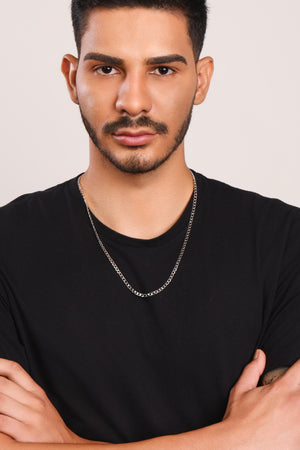 Gargantilha Masculina Grumet 4 mm Ródio Branco - 60 cm