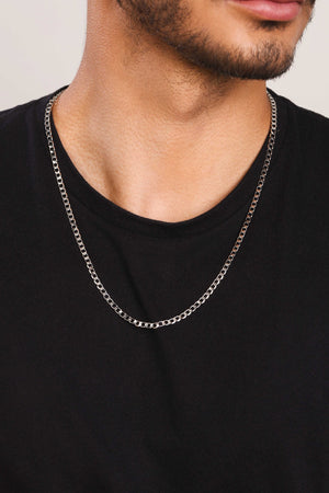 Gargantilha Masculina Grumet 4 mm Ródio Branco - 60 cm