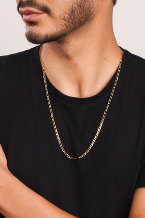 Gargantilha Masculina Grumet 3 mm Banhado a Ouro 18K - 60 cm