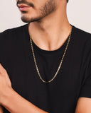 Gargantilha Masculina Grumet 3 mm Banhado a Ouro 18K - 60 cm