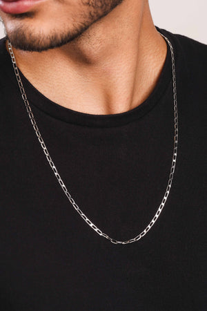 Gargantilha Masculina Grumet 3 mm Ródio Branco - 60 cm