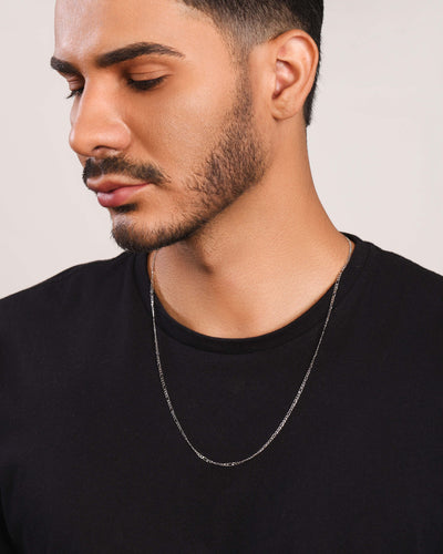 Colar Masculino Grumet 2 mm Ródio Branco - 60 cm