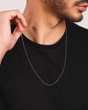 Gargantilha Masculina Torcida 1 mm Ródio Branco - 60 cm