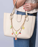 Colar de Bolsa Dupla Pingentes Verão Banho Dourado