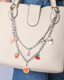 Colar de Bolsa Dupla Pingentes Verão Banho Branco