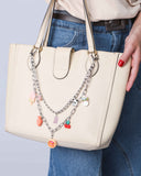 Colar de Bolsa Dupla Pingentes Verão Banho Branco