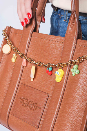 Colar de Bolsa Elos Pingentes Verão Banho Dourado