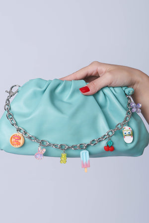 Colar de Bolsa Elos Pingentes Verão Banho Branco