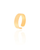 Anel Ajustavel Texturizado Tamanho M Banhado a Ouro 18K