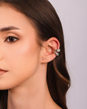 Piercing Duplo Liso e Cravejado Cristal Ródio Branco