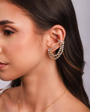 Ear Line Ponto de Luz Cristal ? Unidade (Peça Avulsa) ? Banhado a Ouro 18K