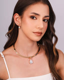 Pingente Gota Cravejada Cristal Banhado a Ouro 18K