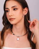 Pingente Gota Cravejada Cristal Ródio Branco