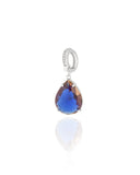 Pingente Gota Safira Cravejada Cristal Banhado a Ouro 18K