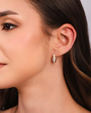 Brinco Argola Gota Cravejada Cristal 1.5 cm Banhado a Ouro 18K